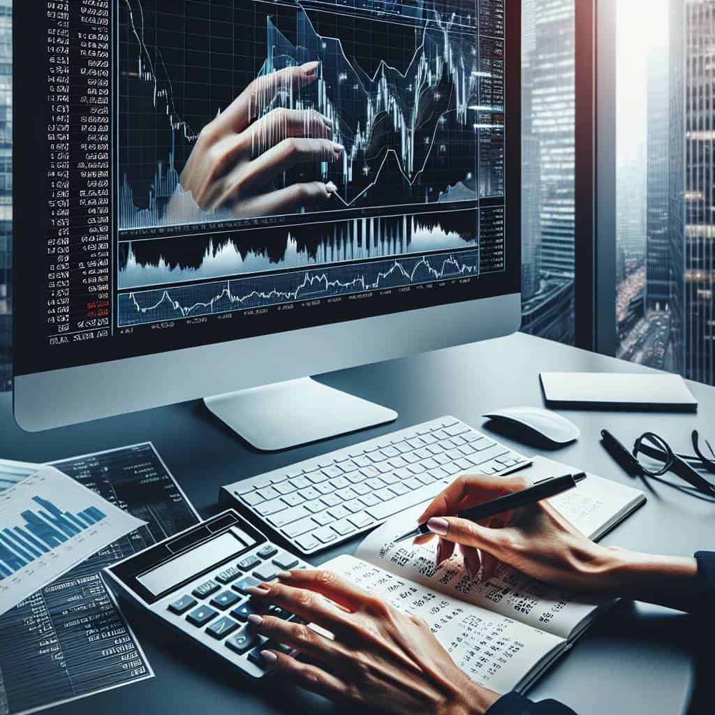 Financial analyst studying PEG ratio growth.