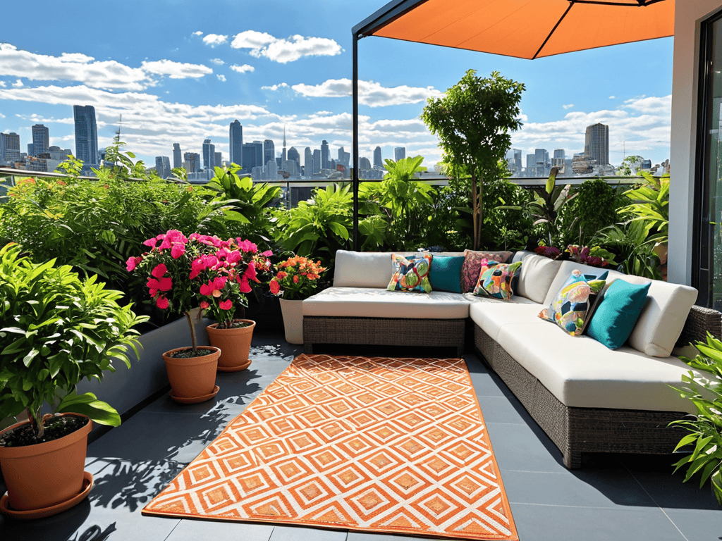 City flair outdoor vibrant rug