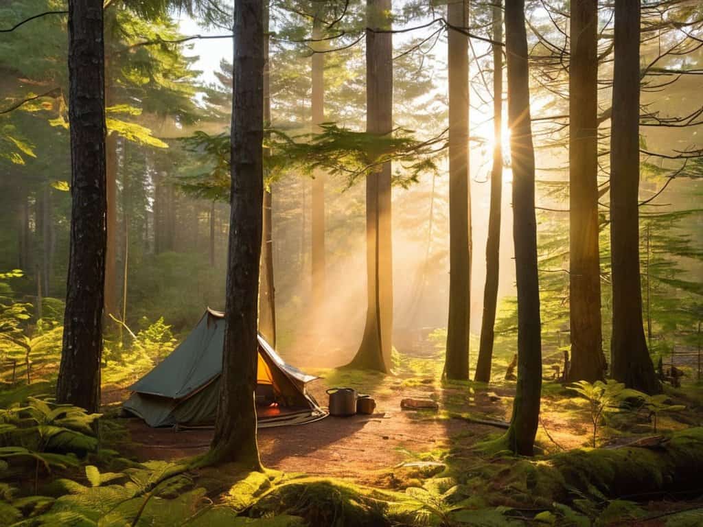 Traditional Camping in Forest