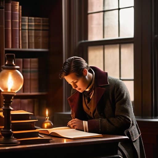 dark academia and love of learning illustration